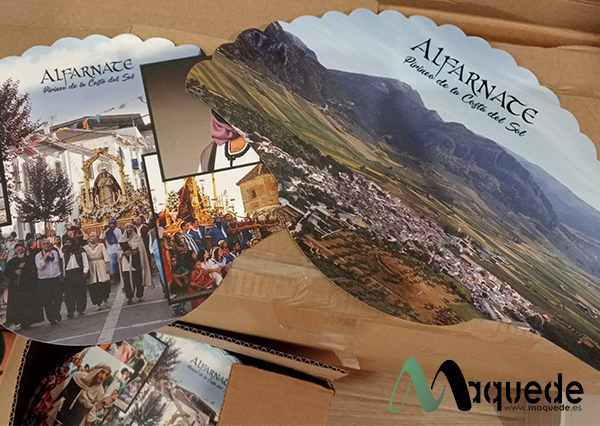 1000 abanicos de cartón para la Hermandad de la Virgen de Monsalud, de Alfarnate
